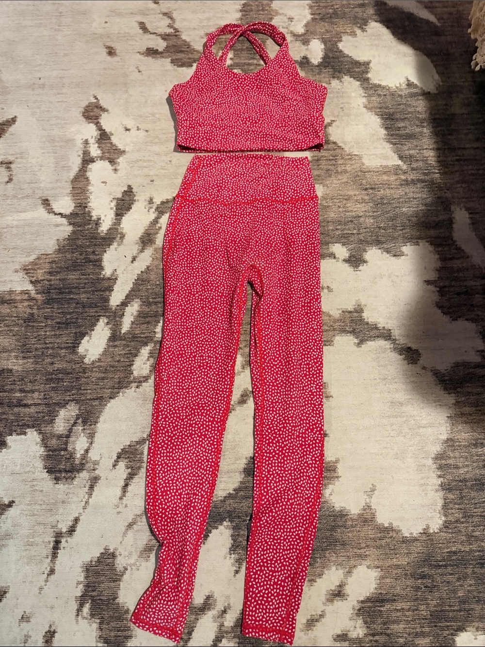 Buff Bunny salsa red Bossy print workout set